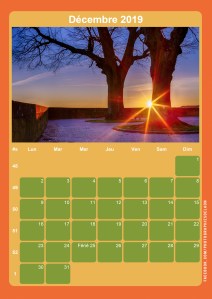 Calendrier - Décembre 2019