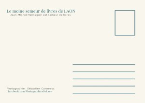 Carte postale - J.-M. Hennequin - Le moine semeur de livres - verso